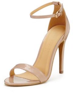 Shoe Box Isabella Minimal Ankle Strap Heeled Sandals - Nude